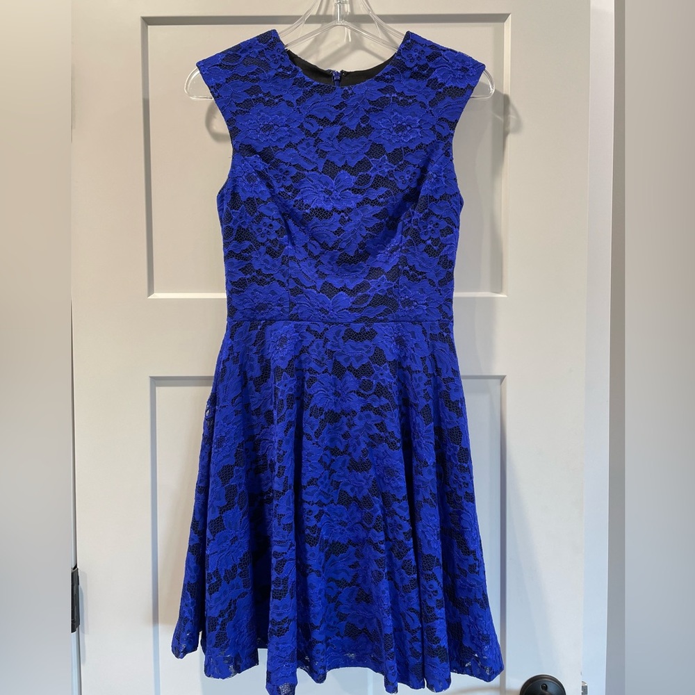 Lace royal blue dress